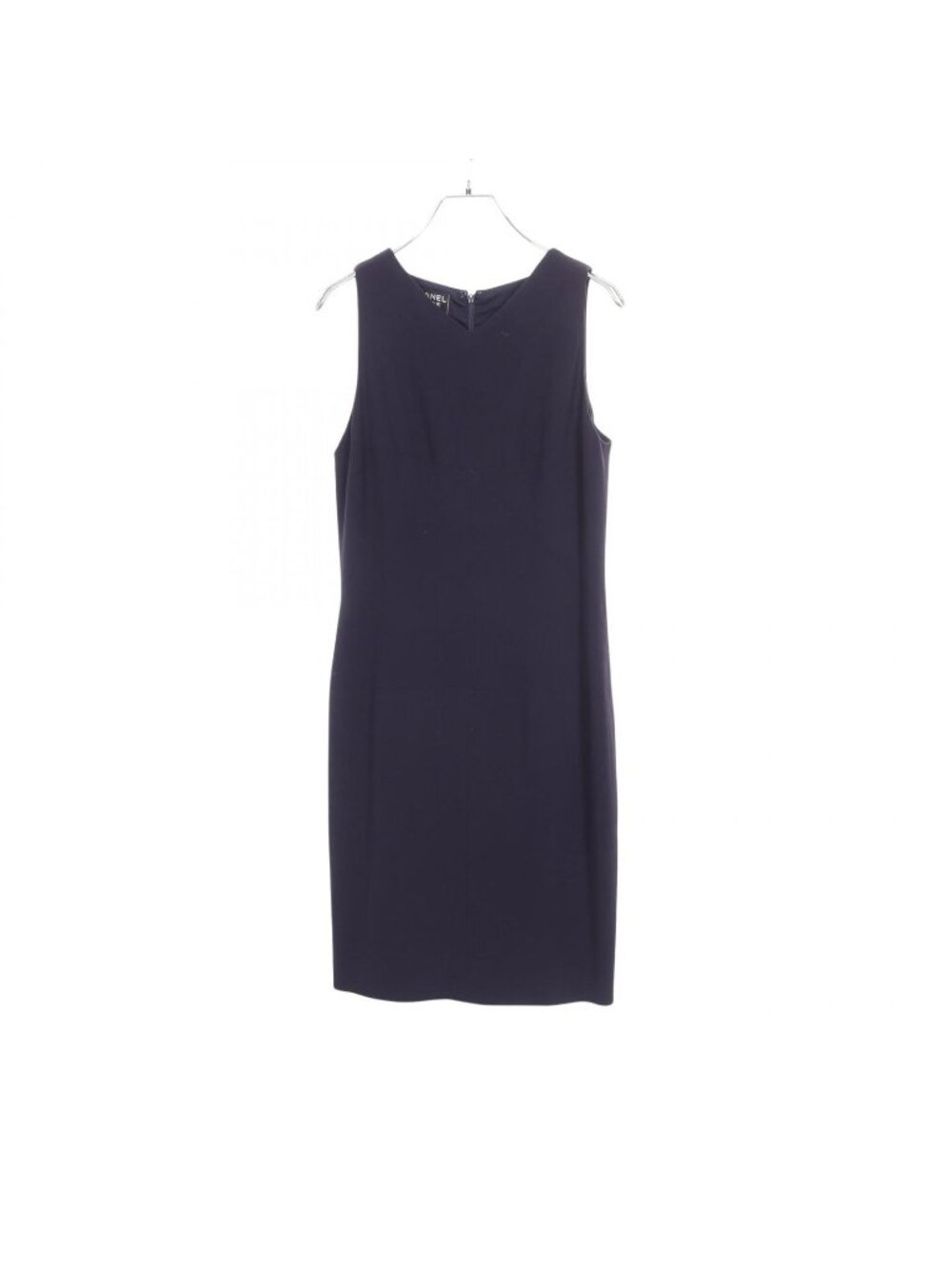 Chanel Dress CC Logo Button Sleeveless Wool